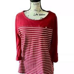 Red 3/4 sleeve top Croft Barrow